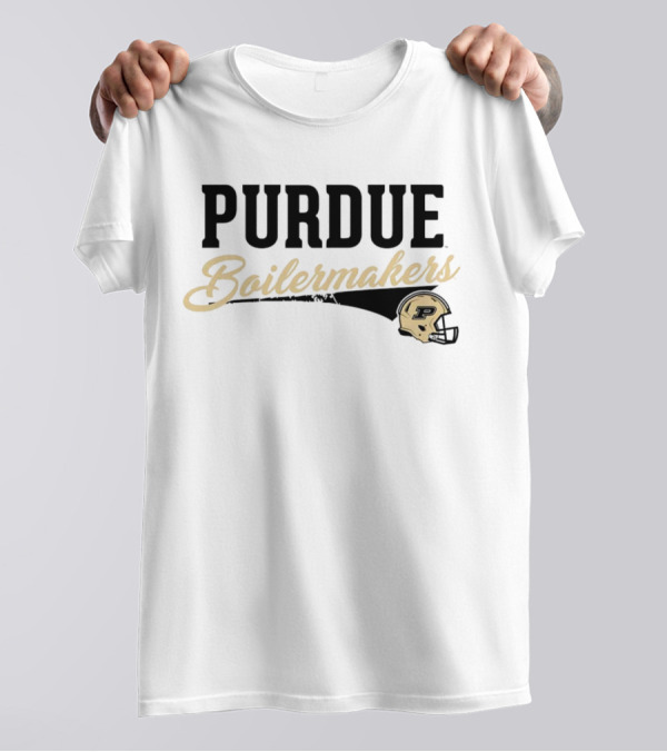 Purdue Boilermakers Script With Iconic Helmet T-Shirt