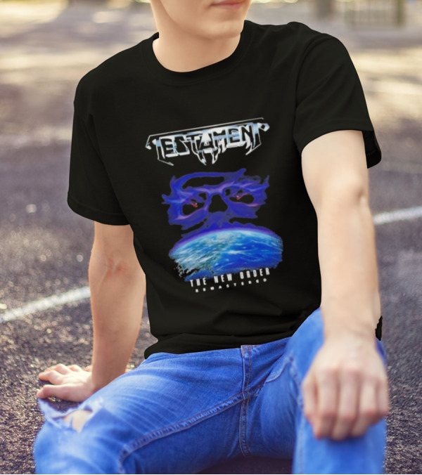 Testament The New Order Remastered Earth Skull T-Shirt