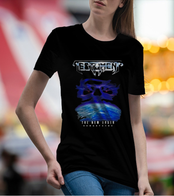 Testament The New Order Remastered Earth Skull T-Shirt