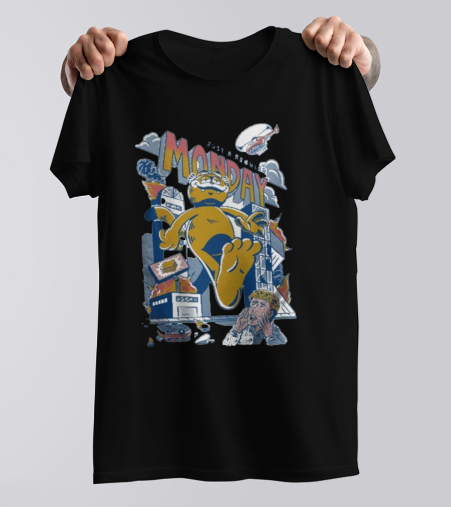 Just A Regular Monday Cat Destroy City Monster Chaos T-Shirt