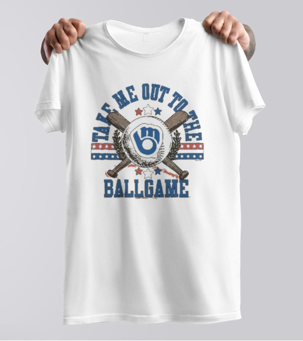 Milwaukee Brewers Take Me Out To The Ballgame Retro Baseball T-Shirt