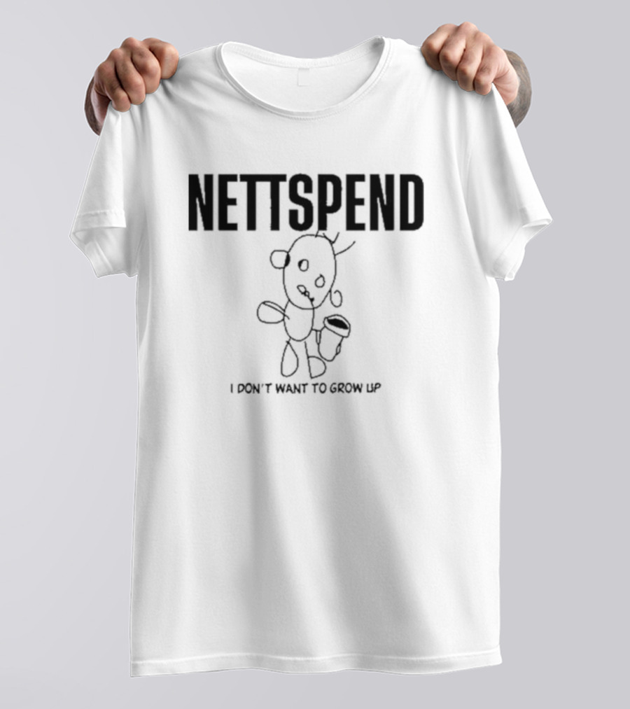 NETTSPEND I Don’t Want To Grow Up Sketch Figure With Cup T-Shirt
