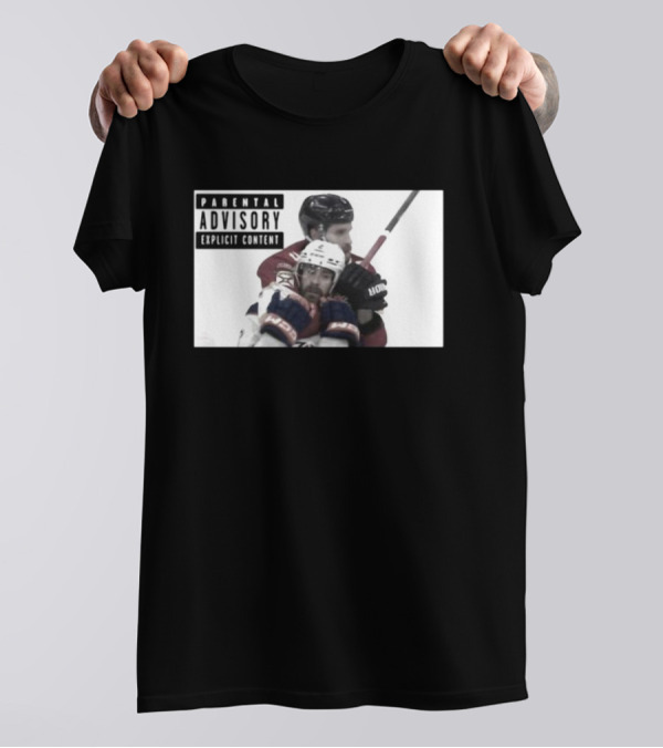 Parental Advisory Explicit Content Hockey Collision T-Shirt