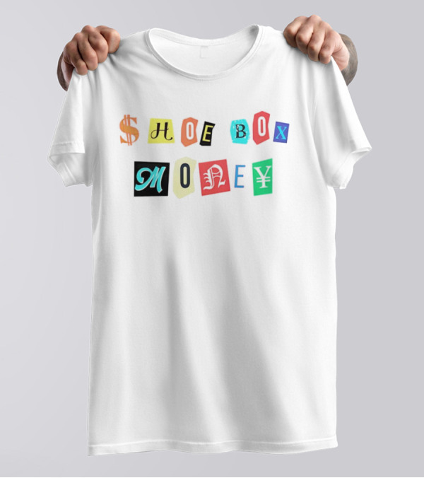 Channing Crowder Shoe Box Money Dollar Yen Lettering T-Shirt