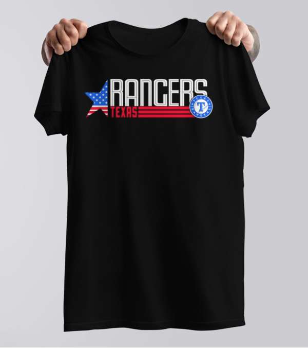 Texas Rangers Ameria Star USA Flag T-Shirt