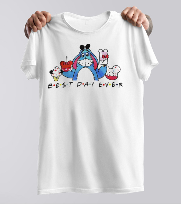 Eeyore Best Day Ever Disney Mouse Ears Cupcakes And Ice Cream T-Shirt