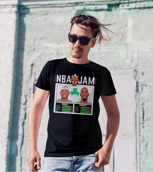 NBA Jam Pierce Garnett Vintage Celtics Basketball Retro Game T-Shirt