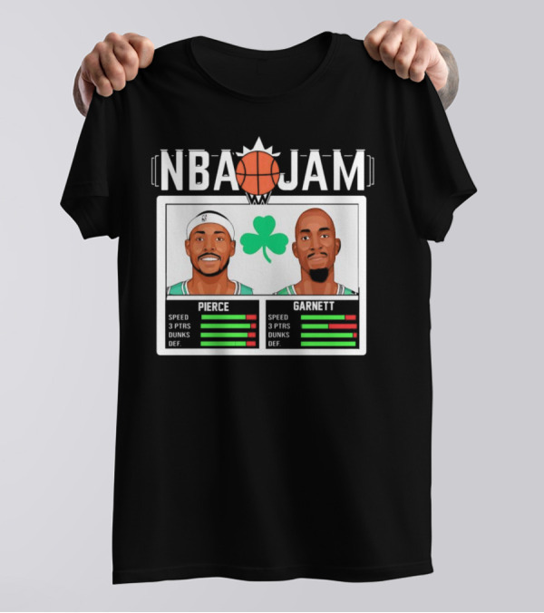 NBA Jam Pierce Garnett Vintage Celtics Basketball Retro Game T-Shirt