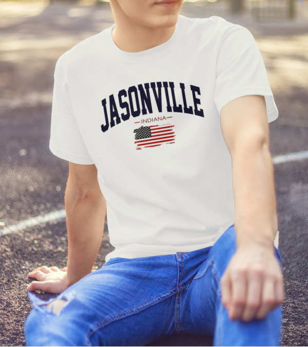 Jasonville Indiana USA Flag T-Shirt