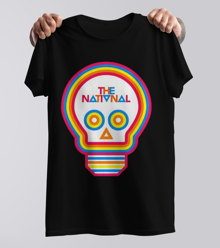 The National Lightbulb Skull Retro Rainbow T-Shirt