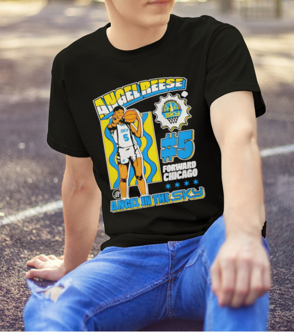 Angel Reese #5 Forward Chicago Sky Angel In The Sky T-Shirt
