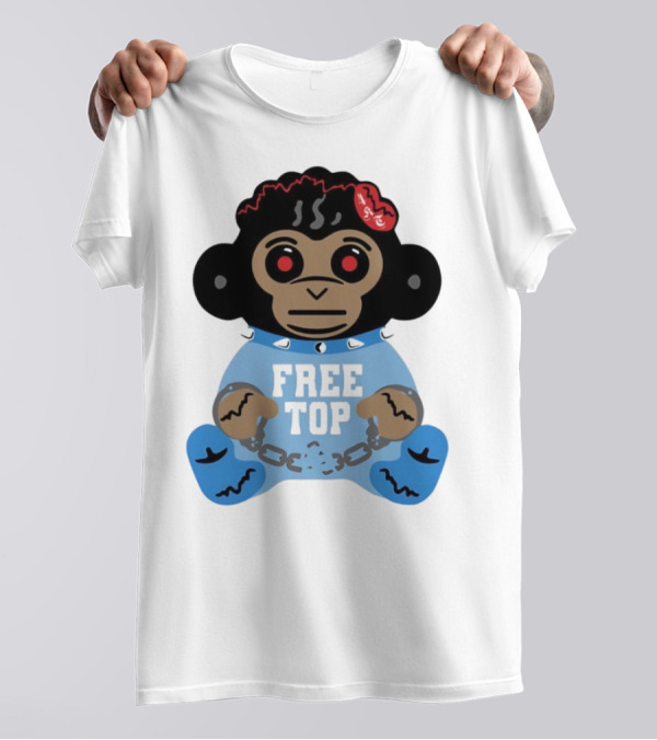 Never Broke Again Free Top Baby Monkey Character Chains T-Shirt