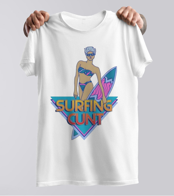 Surfing Cunt Retro Summer Vibes Surfer Girl Iconic T-Shirt