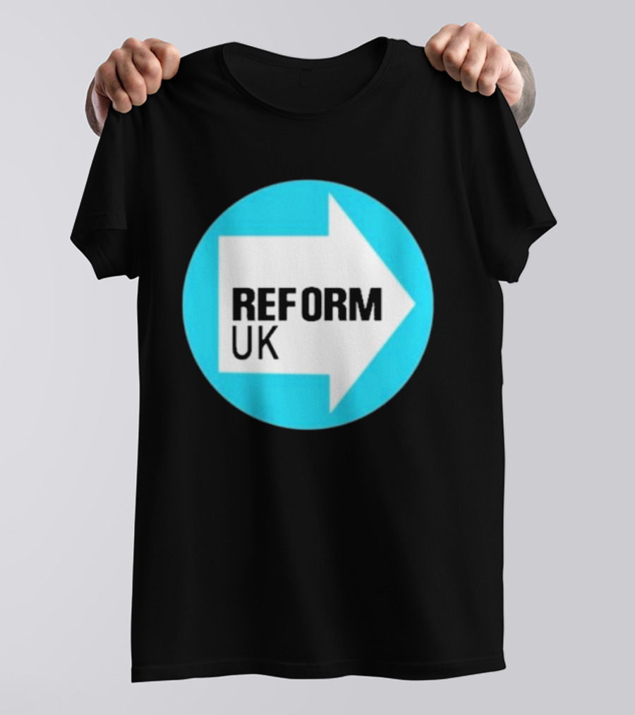 Reform UK Arrow Symbol Blue Circle T-Shirt
