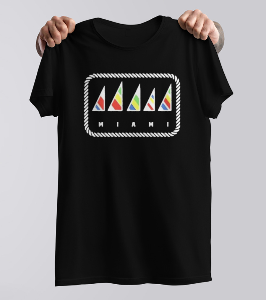 Romia Miami Vintage Colorful Sailboat T-Shirt