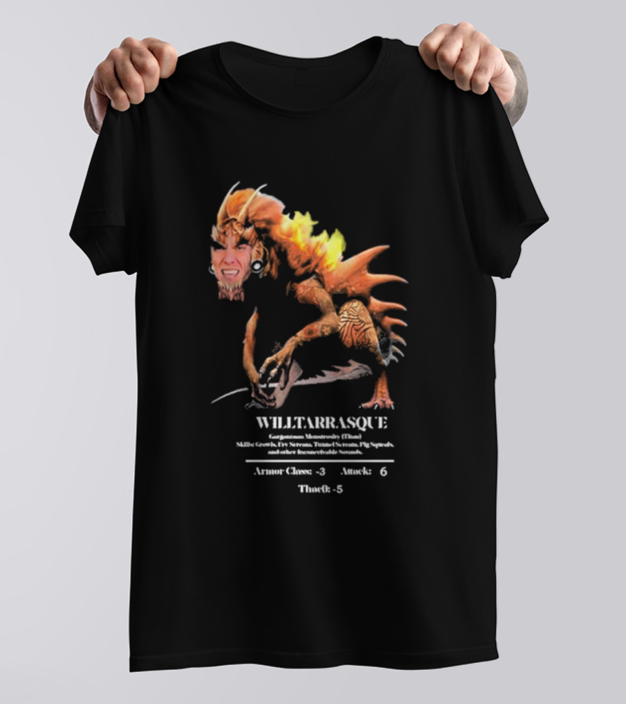 The Charismatic Voice Gorgonzilla Minutaursty Tarrasque Willtarrasque Armor Claws Attack ThroRk T-Shirt