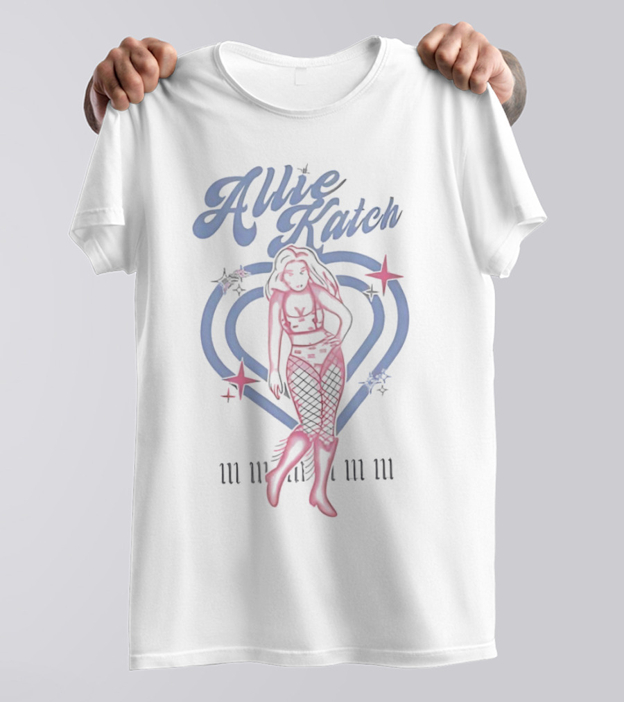 Allie Katch Wrestling Heart Silhouette With Star Accents T-Shirt