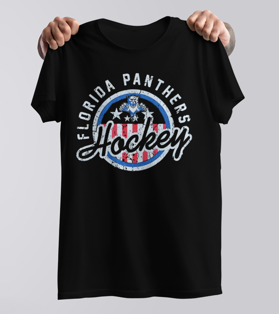 Florida Panthers Hockey Vintage Leaping Cat T-Shirt