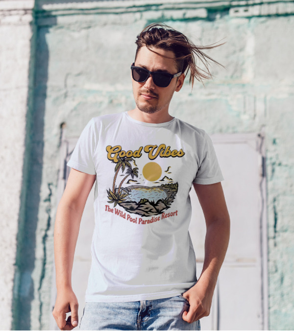 Good Vibes Tropical Sunset At The Wild Pool Paradise Resort T-Shirt