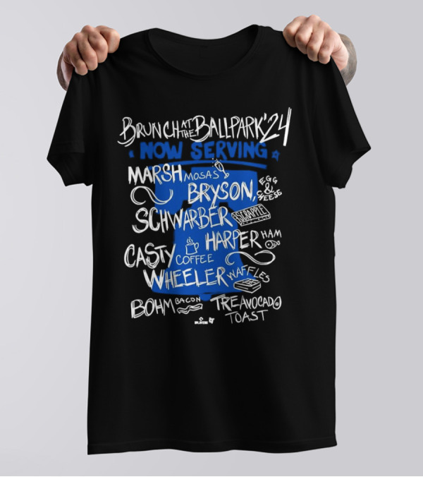 Brunch At The Ballpark 24 Now Serving Marshmosa Bryson Schwarber Bohm Avocado Toast Wheeler Waffles Harper Ham T-Shirt