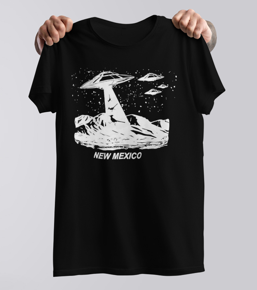 New Mexico UFOs And Aliens In Starry Sky Scene T-Shirt