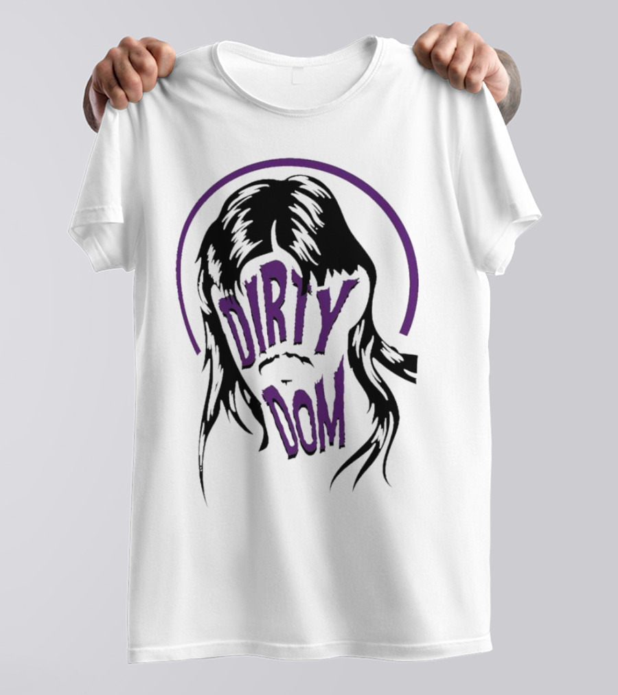 Dirty Dom Mullet Retro Style Black And Purple T-Shirt