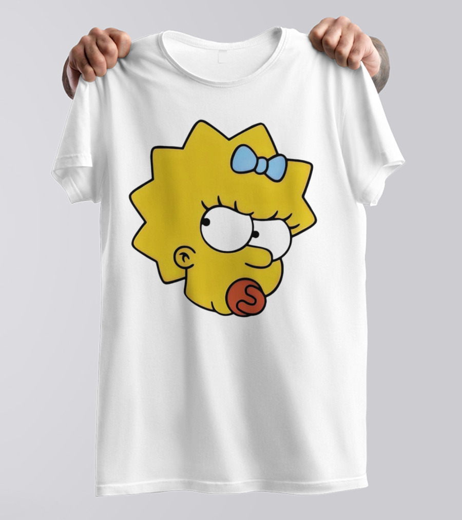 Manicita The Simpsons Maggie Angry Face With Pacifier And Bow T-Shirt