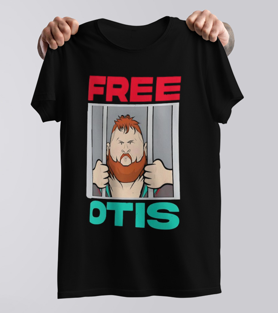 Free Otis Cartoon Nikola Bogojevic Wrestling T-Shirt
