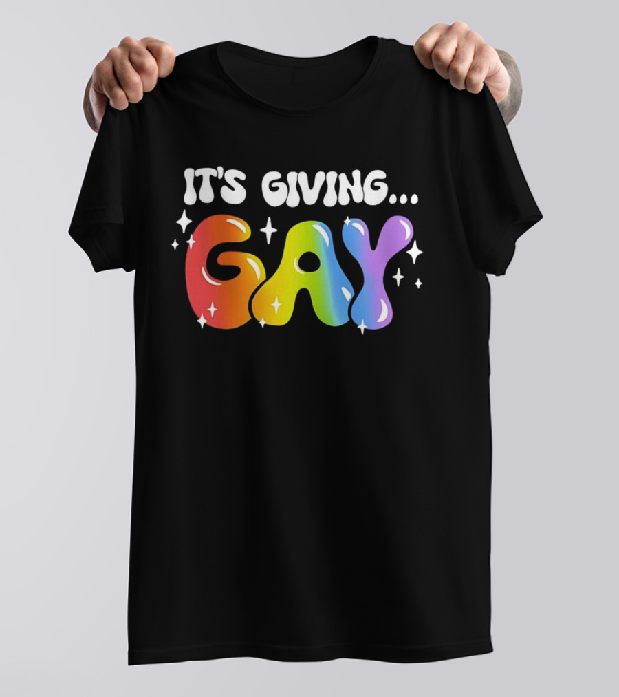 It's Giving Gay Pride Rainbow Sparkles T-Shirt