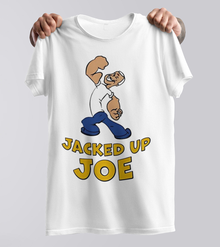 Jacked Up Joe Cartoon Flexing Character T-Shirt