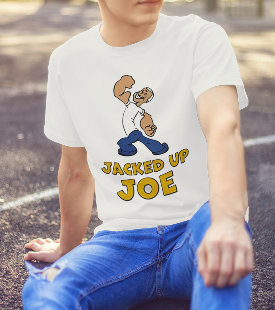Jacked Up Joe Cartoon Flexing Character T-Shirt