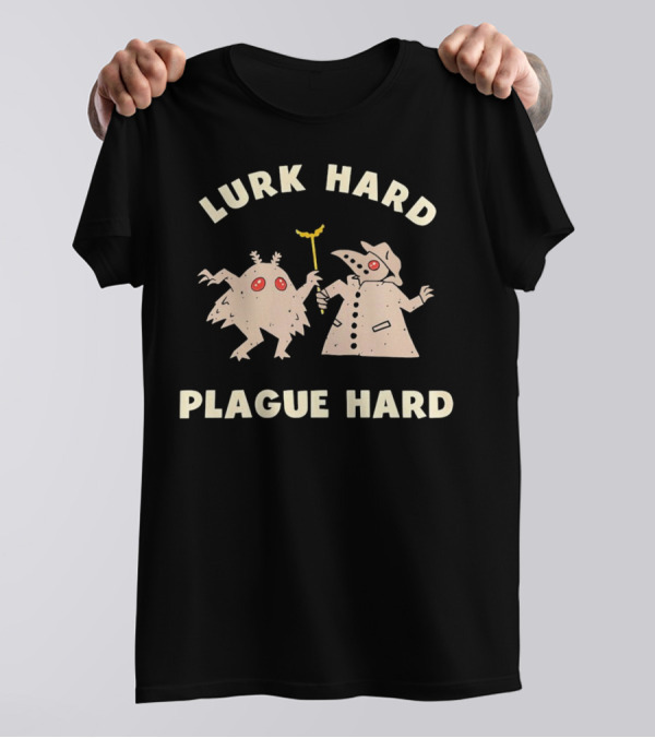 Lurk Hard Plague Hard Mothman And Plague Doctor Duo T-Shirt