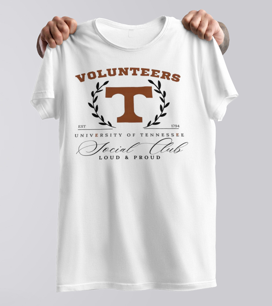 Volunteers University Of Tennessee Social Club Loud And Proud Est 1794 T-Shirt