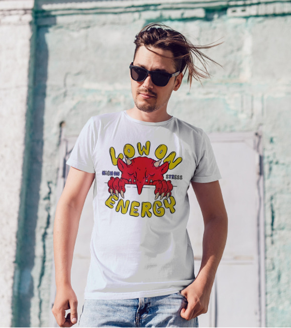Low On Energy High On Stress Red Demon T-Shirt