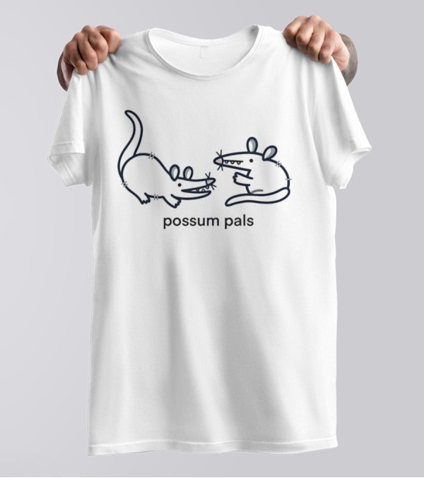 Opossum Pals Playful Cartoon Duo T-Shirt