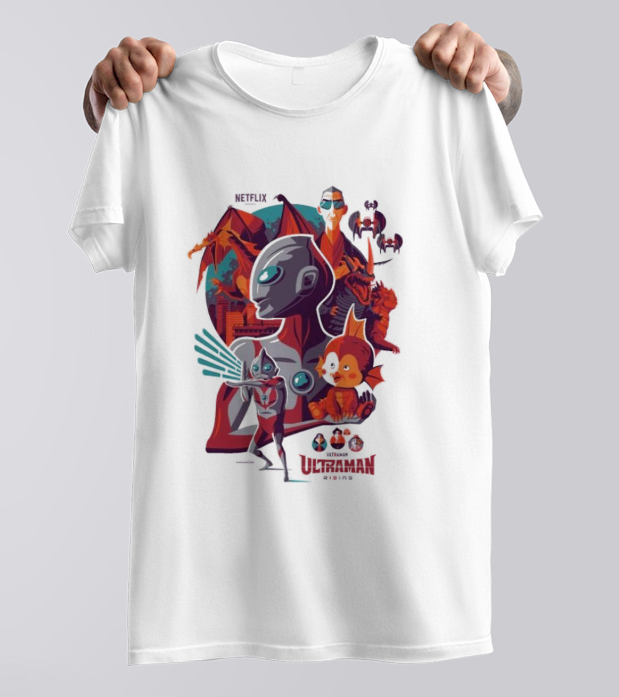 Netflix Ultraman Rising Cartoon Kaiju Characters T-Shirt