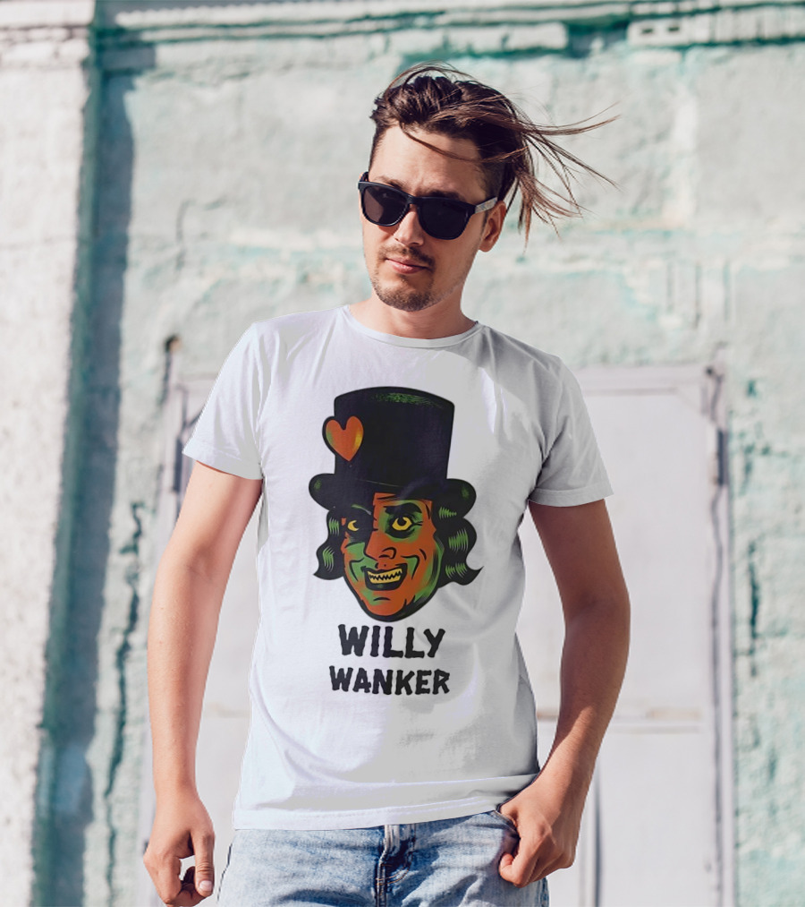 Willy Wanker Orange Heart Character T-Shirt