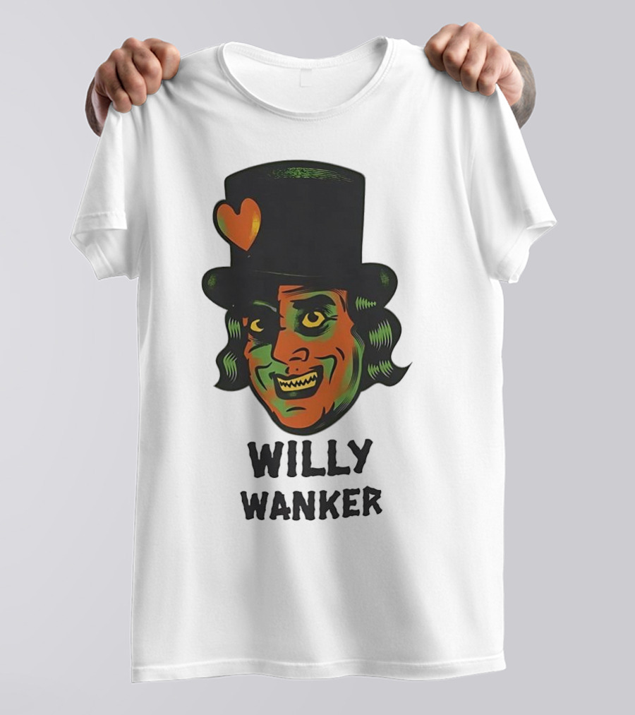 Willy Wanker Orange Heart Character T-Shirt