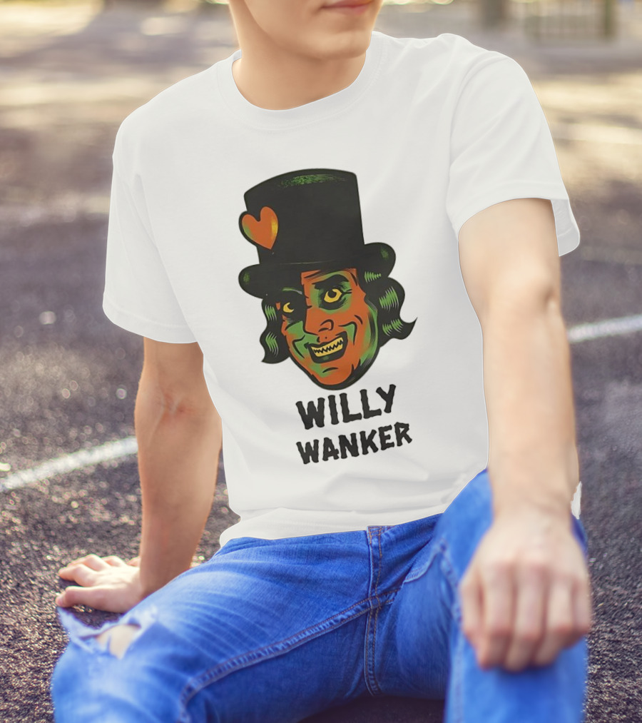 Willy Wanker Orange Heart Character T-Shirt
