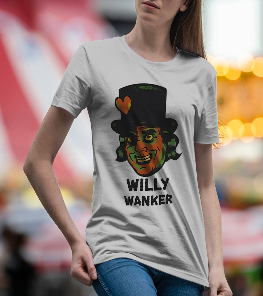 Willy Wanker Orange Heart Character T-Shirt