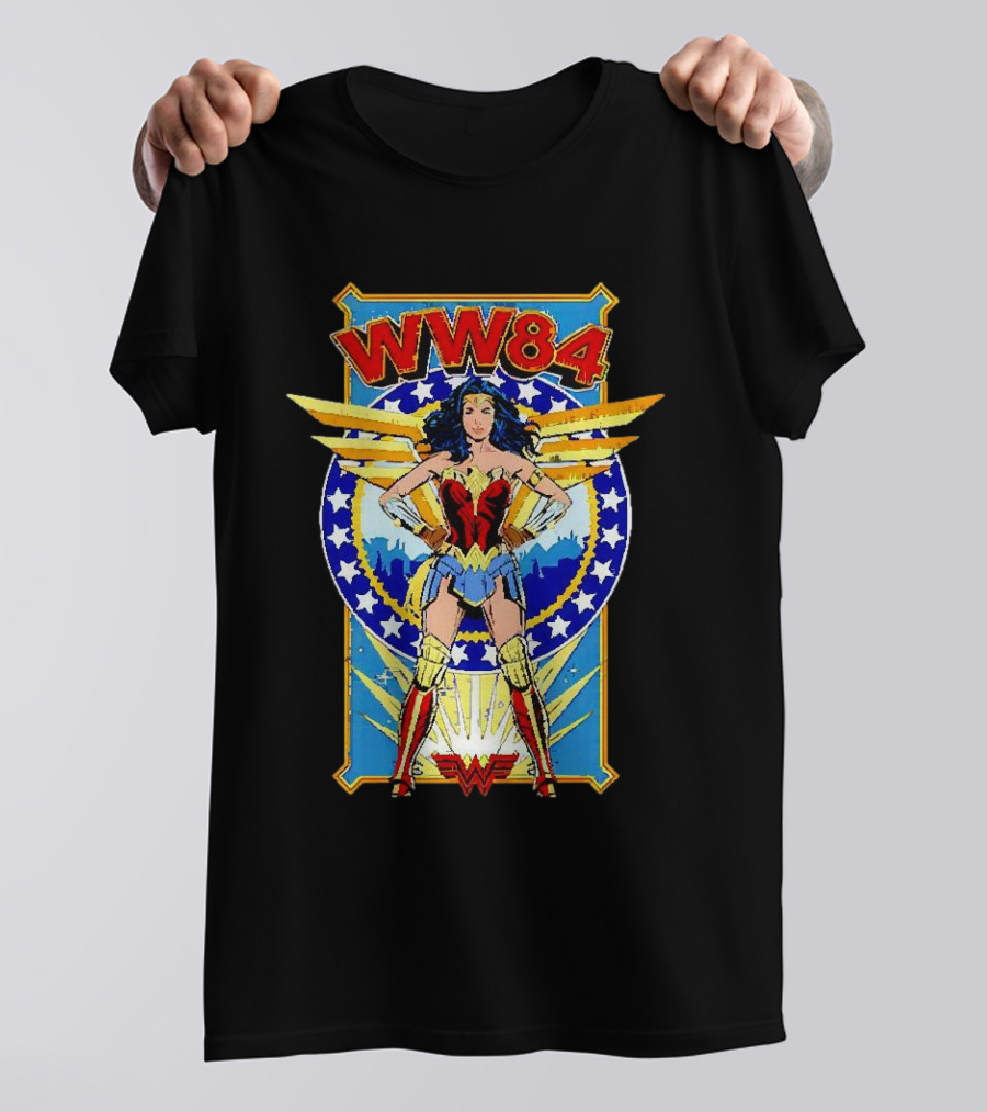 WW84 Wonder Woman Retro Superhero Wings And Stars T-Shirt