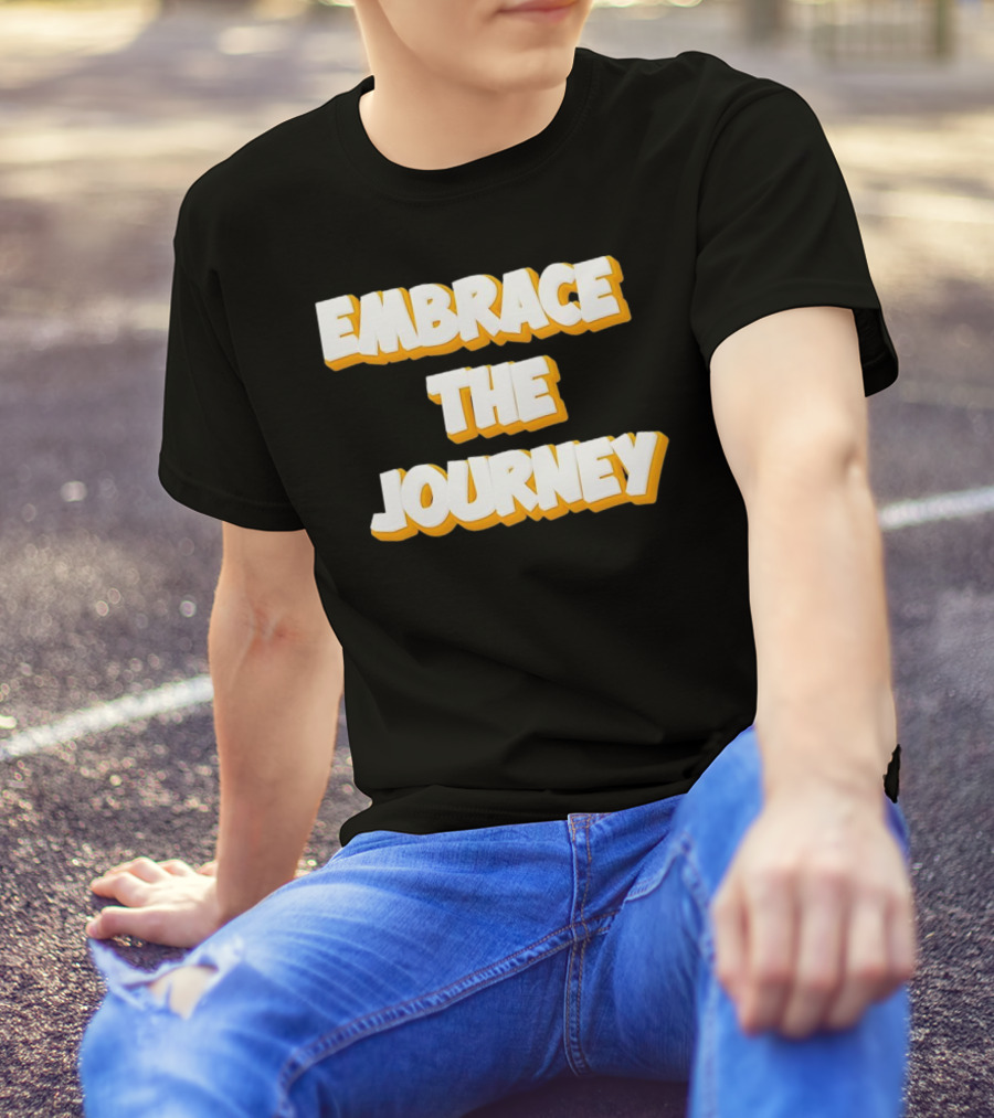 EMBRACE THE JOURNEY White And Yellow T-Shirt