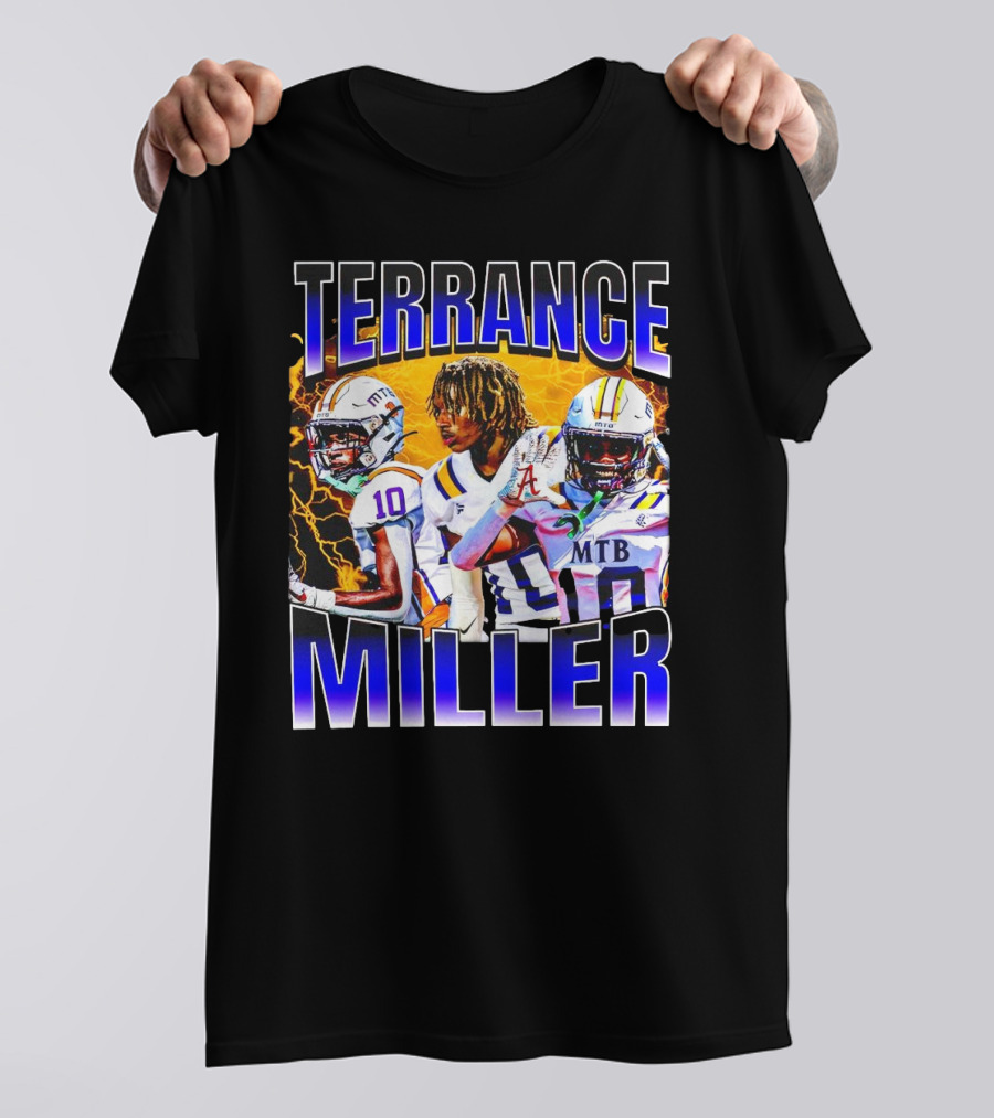 Terrance Miller Football MTB 10 Graphic Locker Room Sports Image T-Shirt