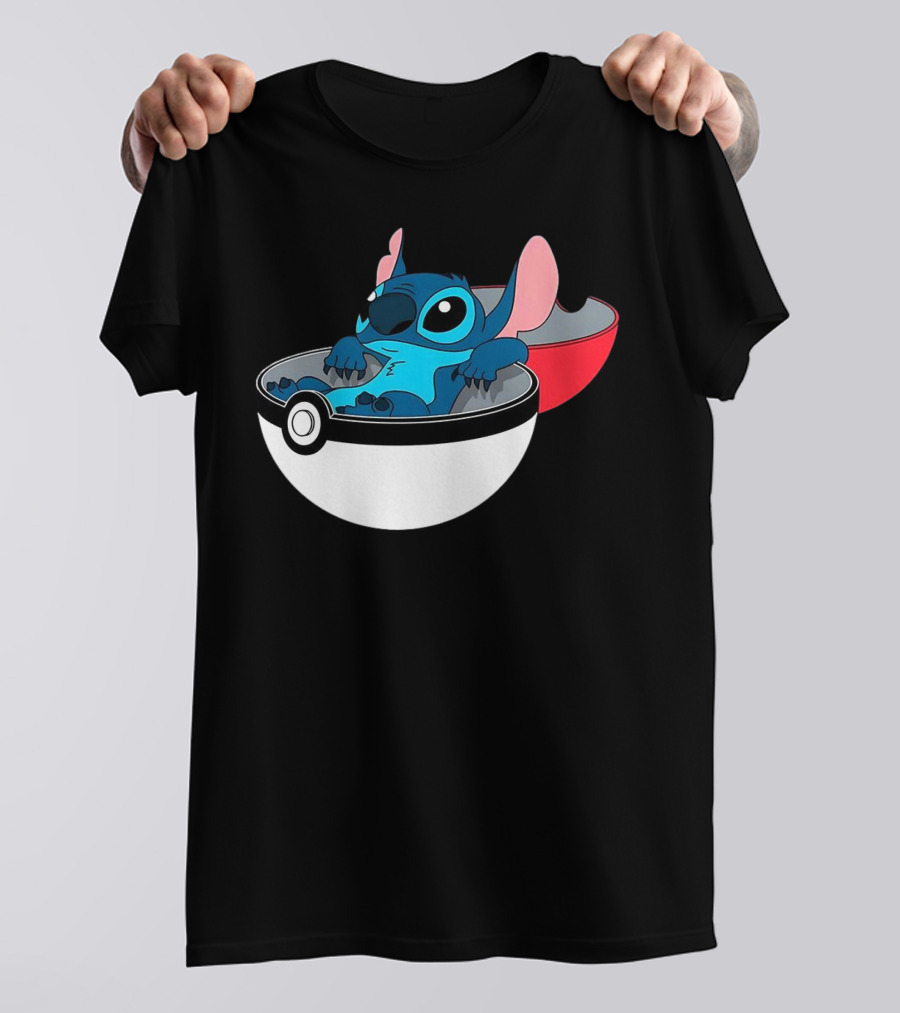 The Stitch Relaxing In Poké Ball Fusion Concept T-Shirt