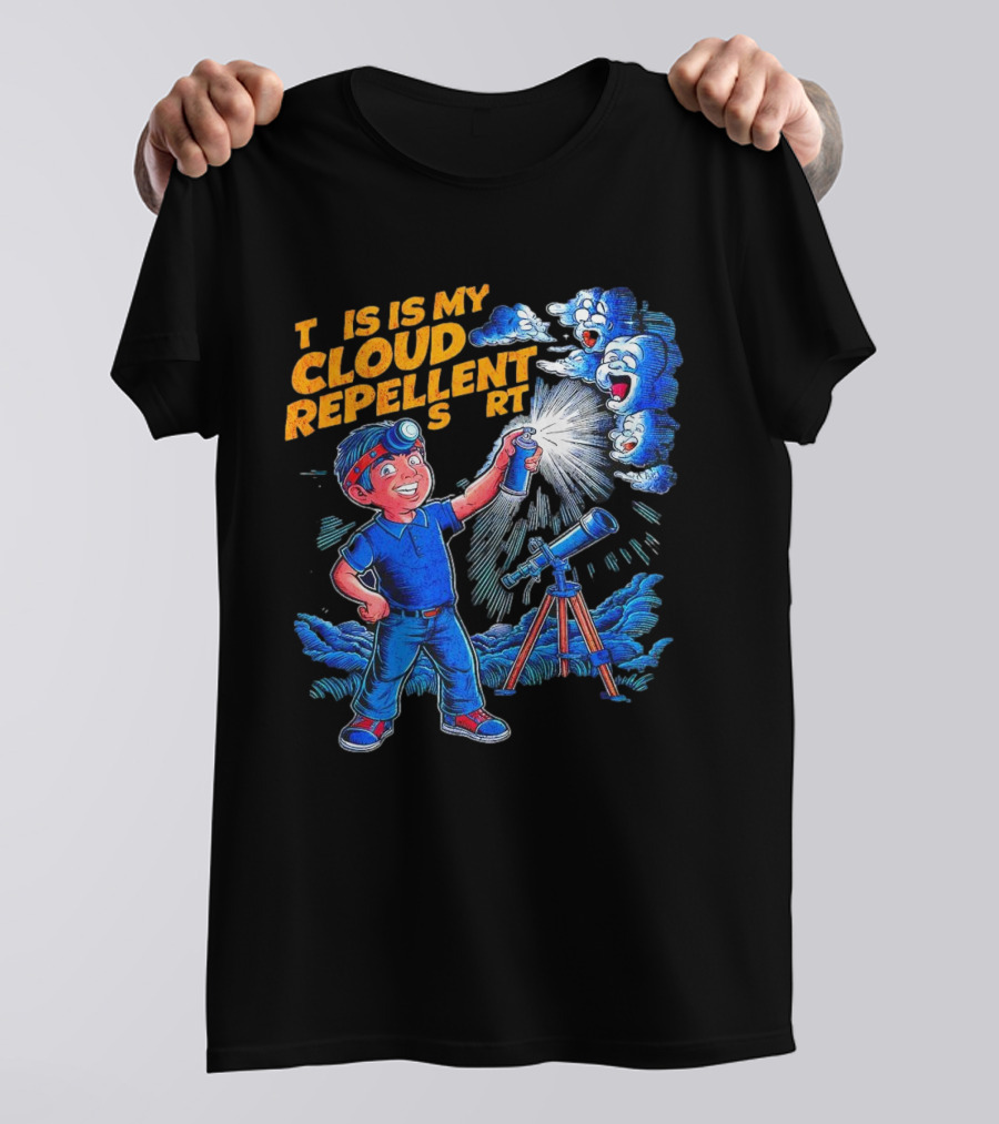 Funny Stargazing With Cloud Repellent Spray And Telescope T-Shirt