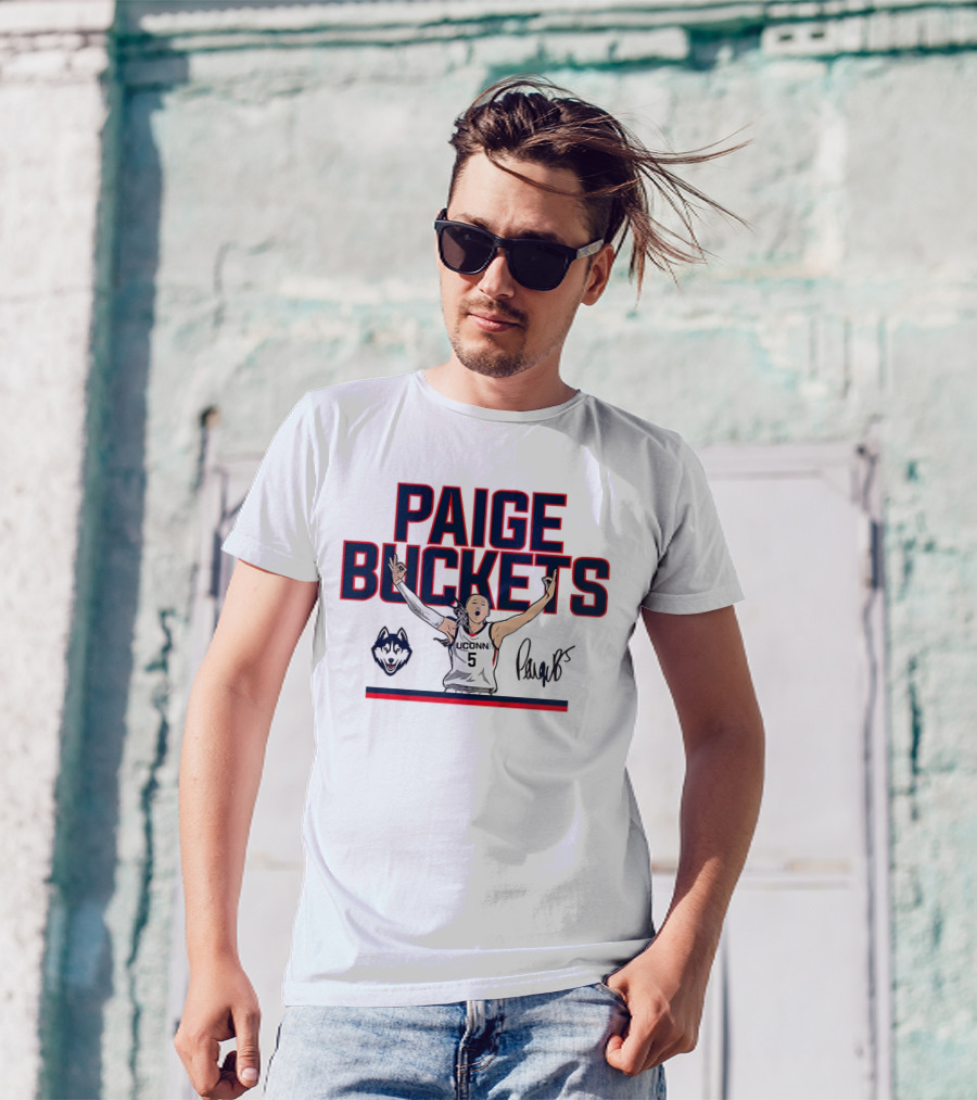 UConn Paige Bueckers Buckets Huskies Basketball Signature T-Shirt