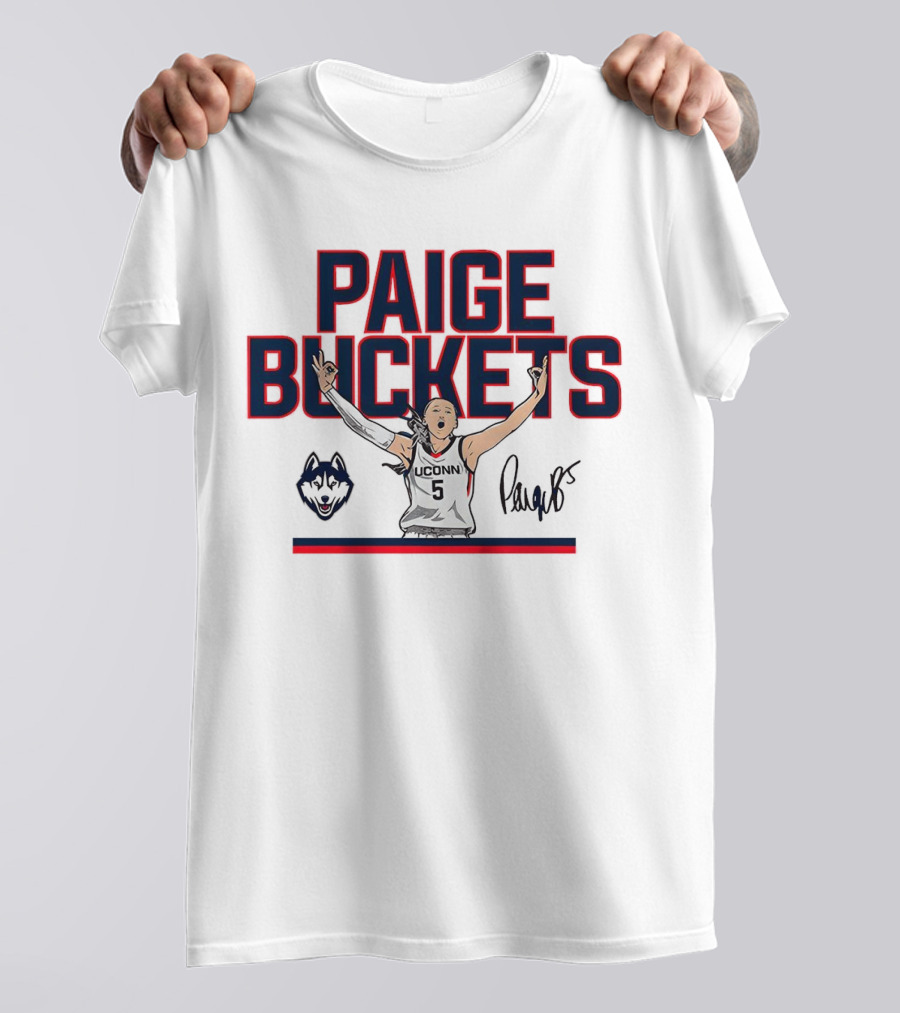 UConn Paige Bueckers Buckets Huskies Basketball Signature T-Shirt
