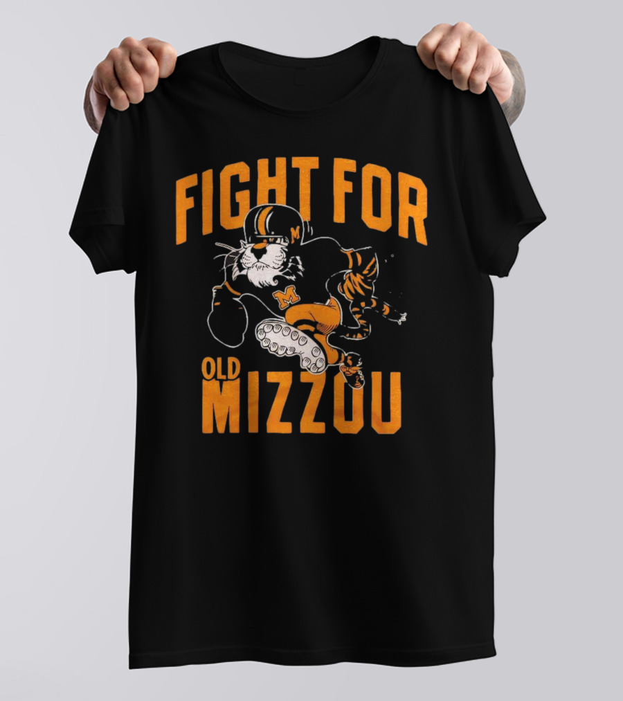 Fight For Old Mizzou Football Mascot In Action T-Shirt