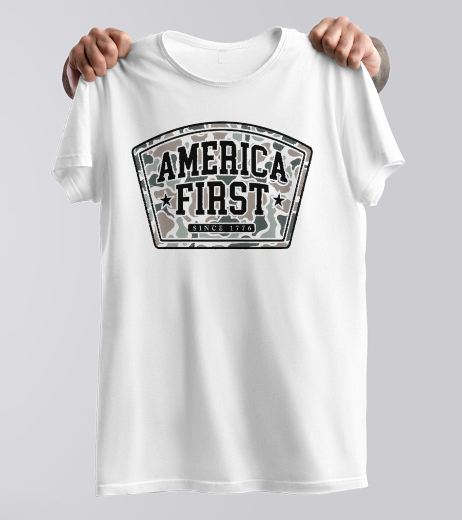 America First Camo Patch Since 1776 T-Shirt