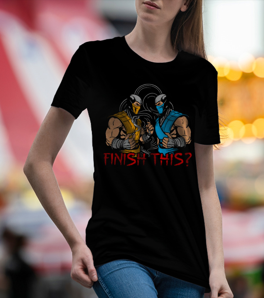 Finish This Mortal Kombat Smoke Sub-Zero Scorpion Showdown T-Shirt